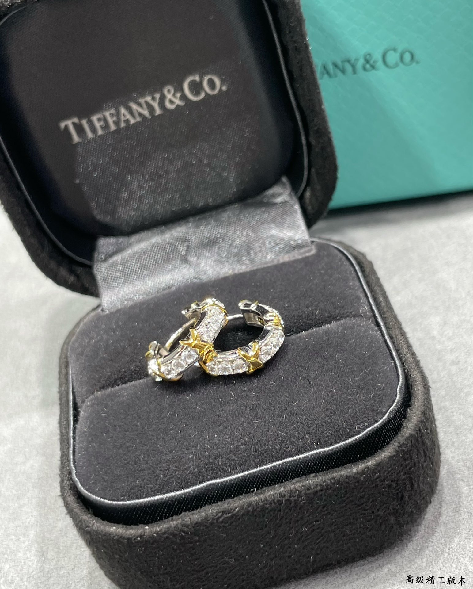 Tiffany & Co. Mini Cross Dual-Tone Hoop Earrings