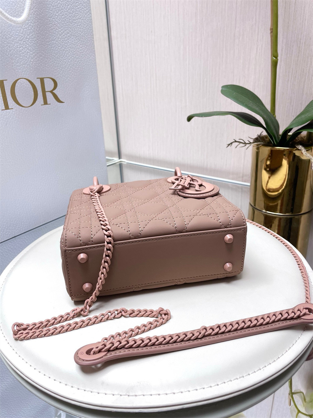 Mini Lady Dior Bag 6.5 x 6 x 3 inches