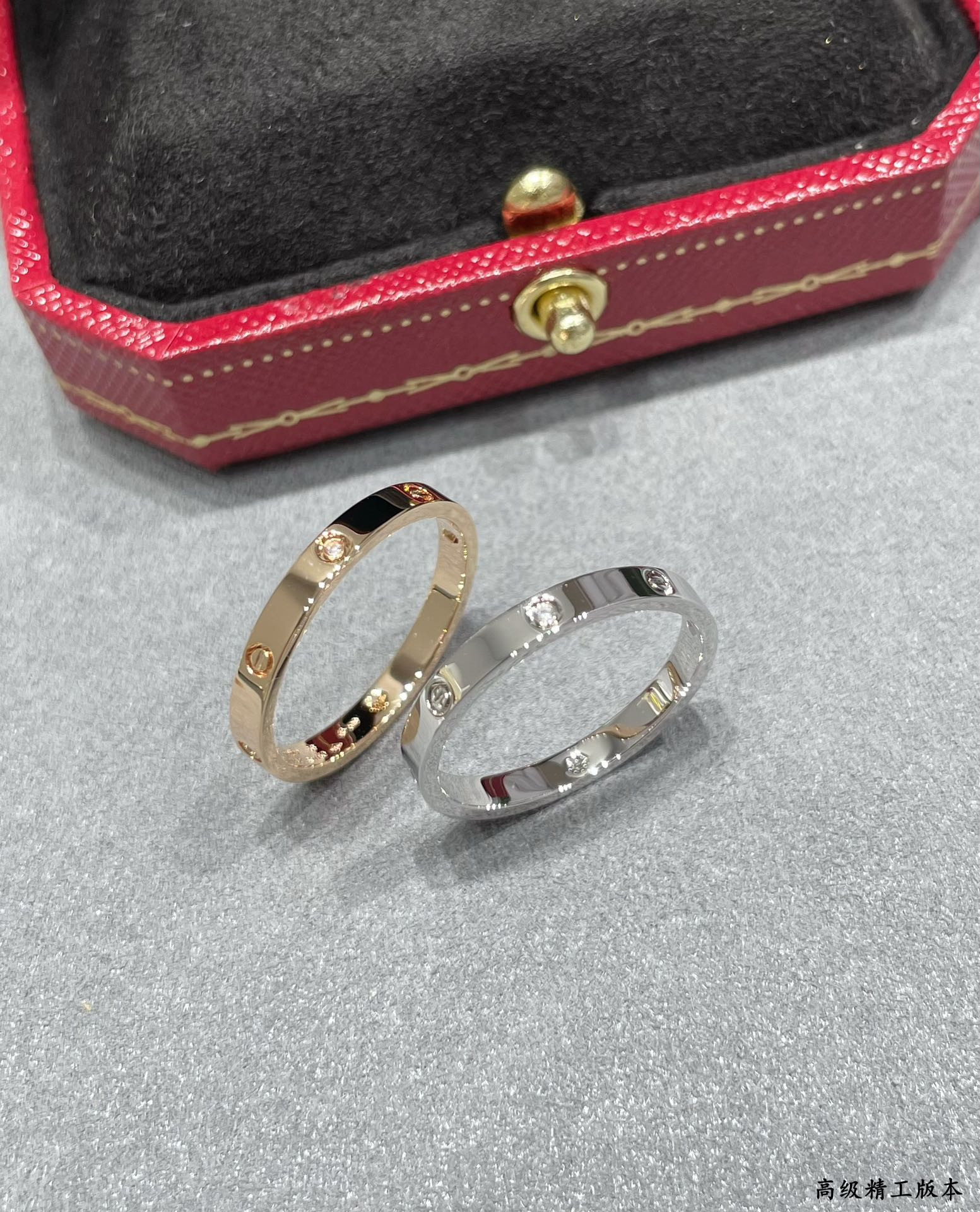 Cartier narrow version four diamond love ring