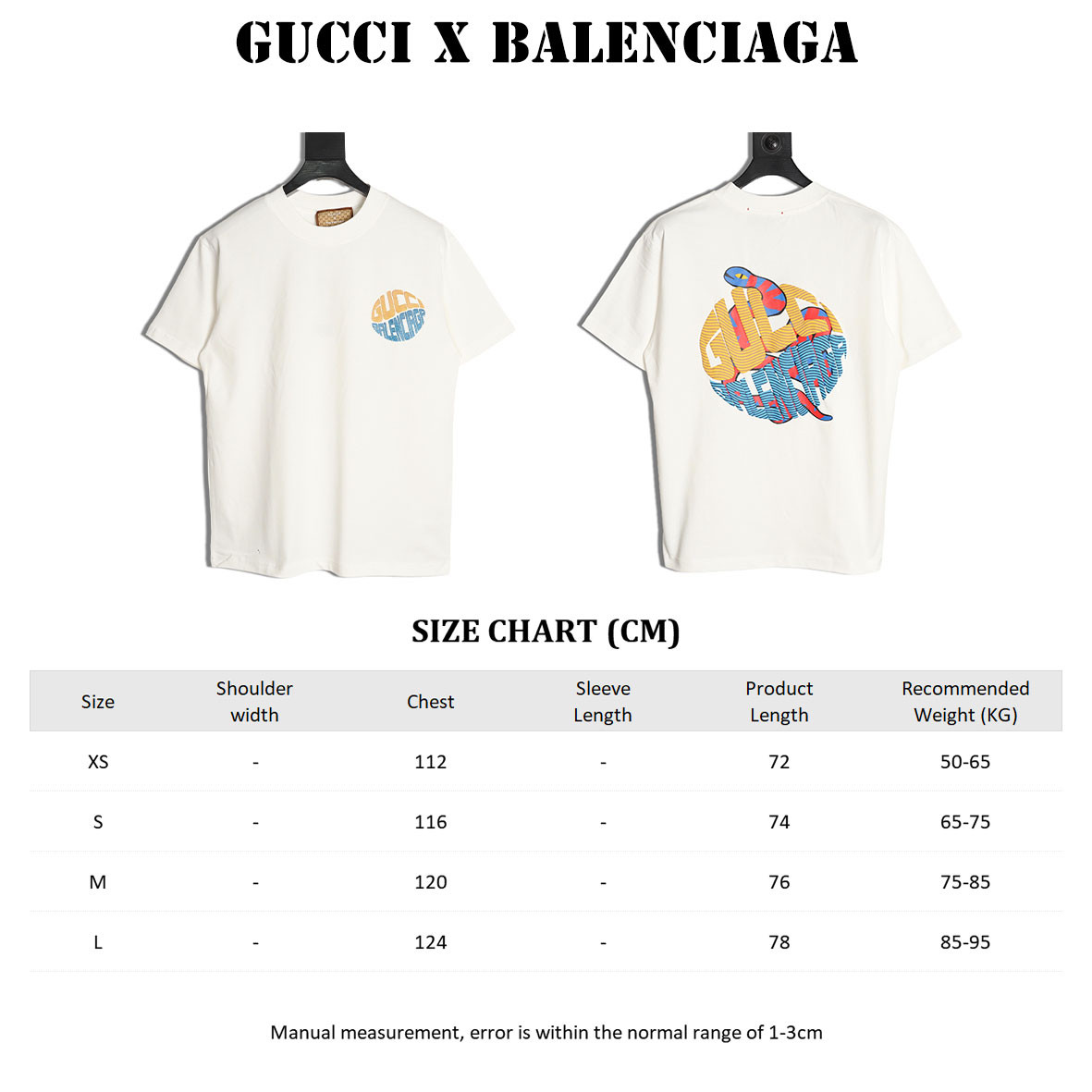 Gucci X Balenciaga 25SS Short-sleeved T-shirt