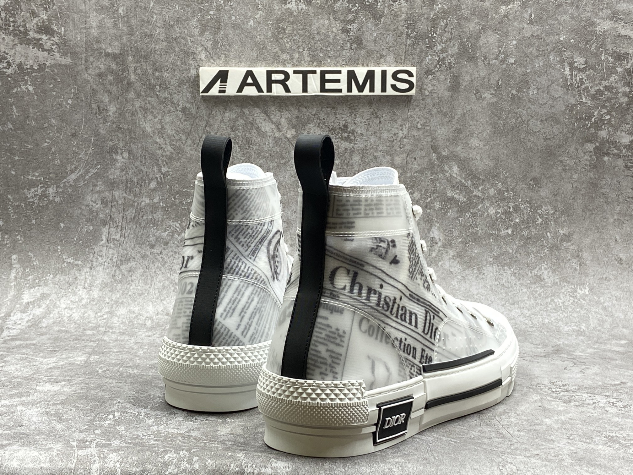 Dior B23 High Top Daniel Asham Newspaper