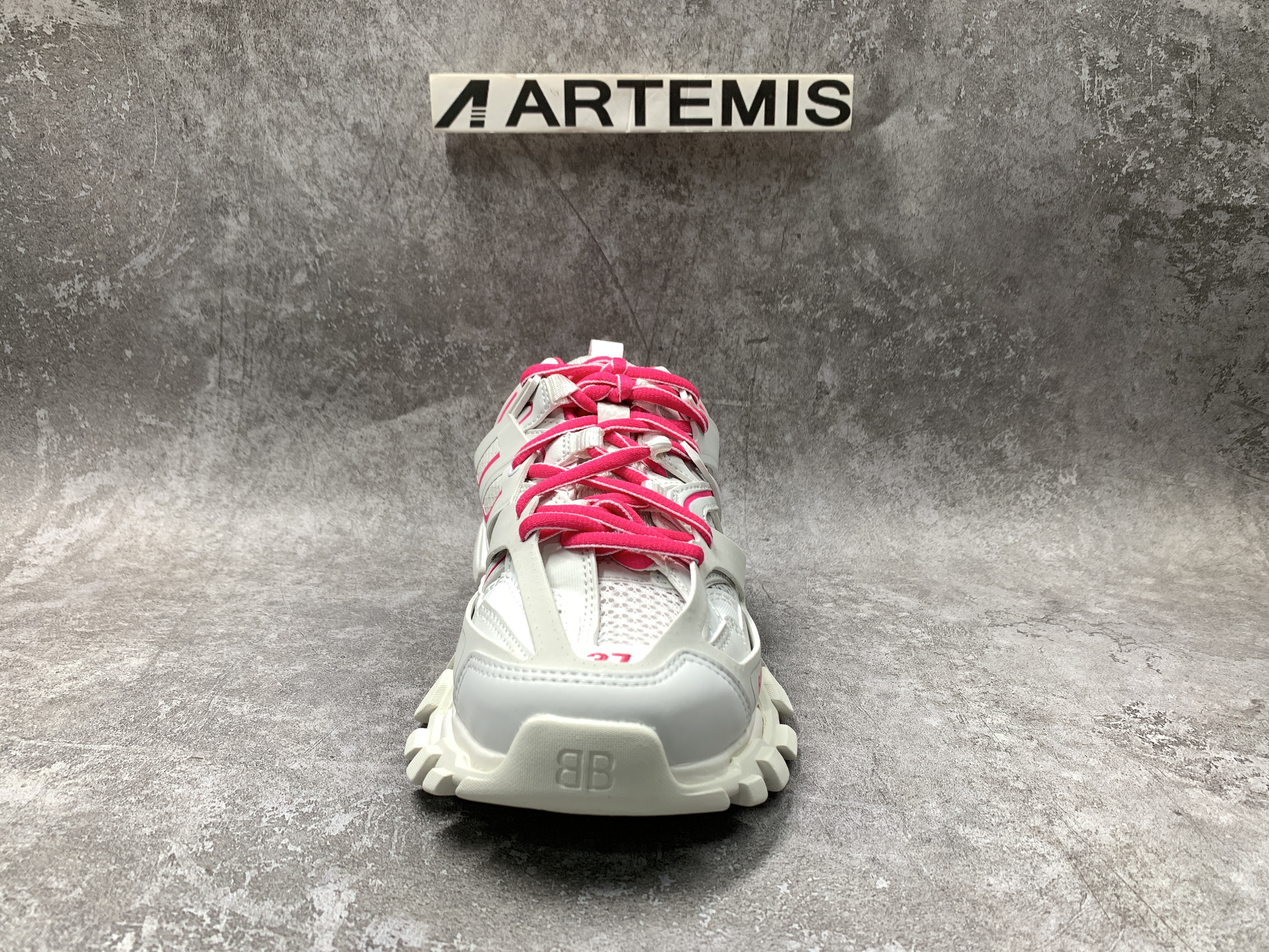 Balenciga Track Mule White Pink