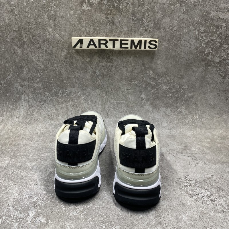 Chanel Velvet Calfskin & Mixed Fibers Sneaker Ivory