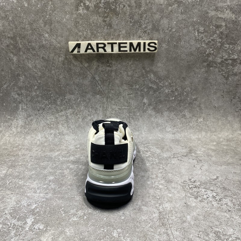 Chanel Velvet Calfskin & Mixed Fibers Sneaker Ivory