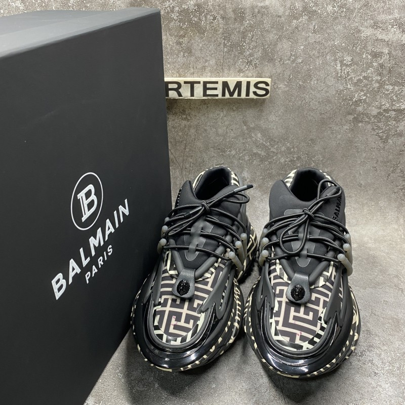 Balmain Unicorn Monogram Neoprene Low-Top Sneakers