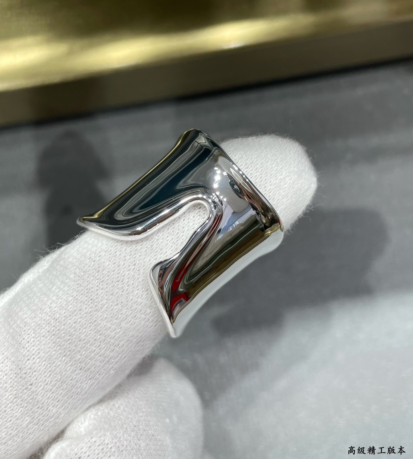 Tiffany & Co. Hardware Extra Wide Sterling Silver Ring Ag925