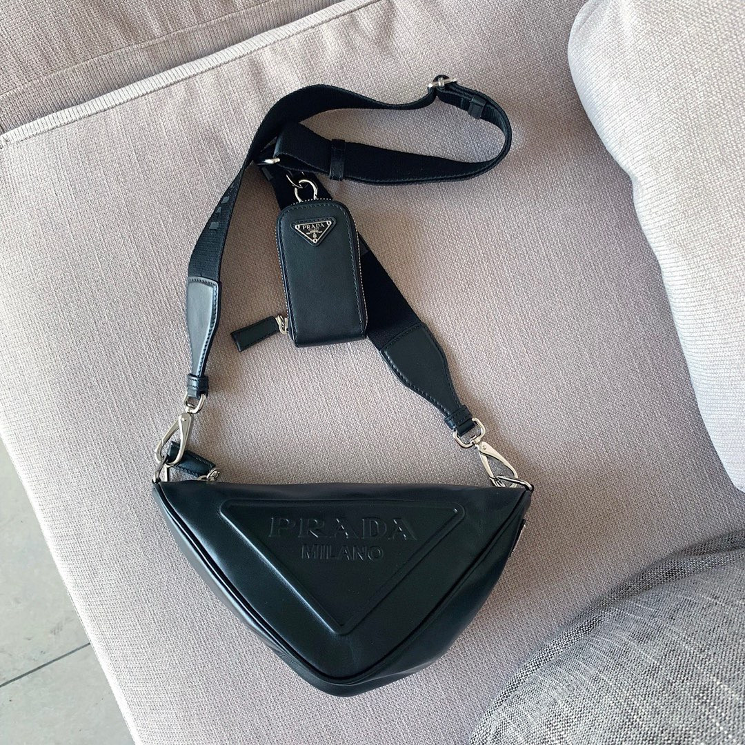 prada triangle bag in black