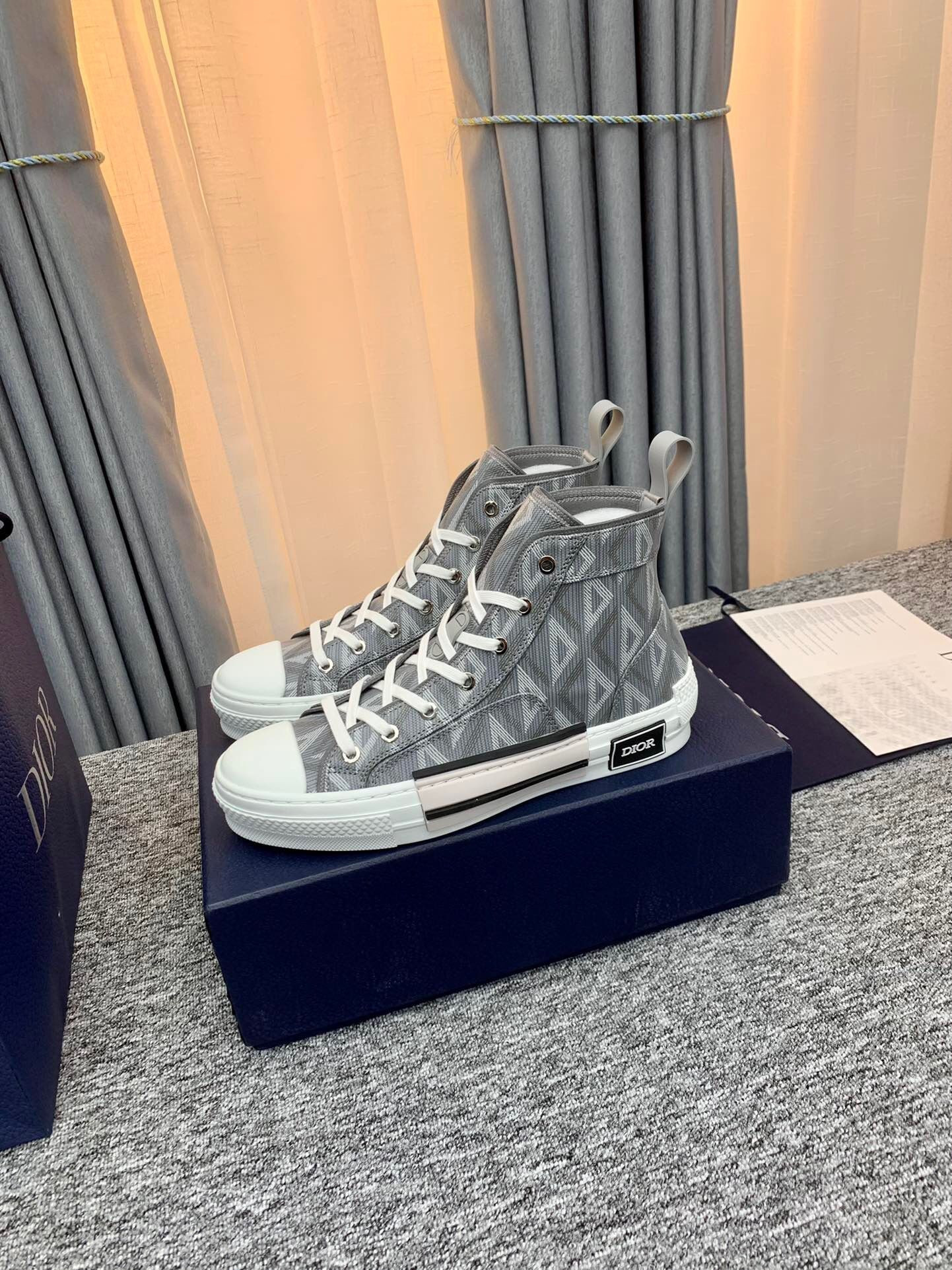 Dior B23 High Top Gray CD Diamond