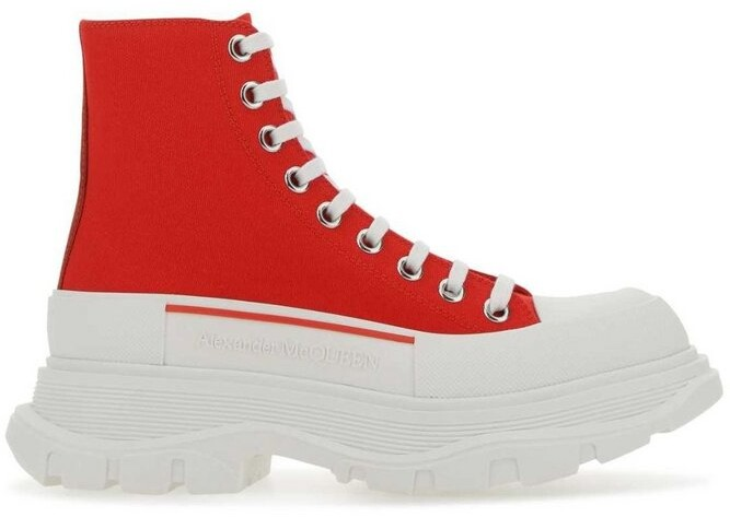Alexander McQueen Tread Slick Boots Red
