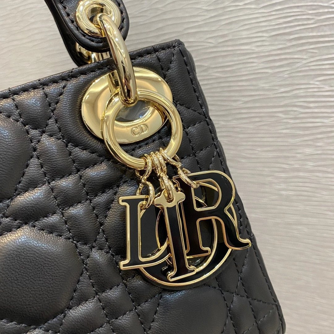 MINI LADY DIOR DIORAMOUR BAG 6.5 x 6 x 3 inches