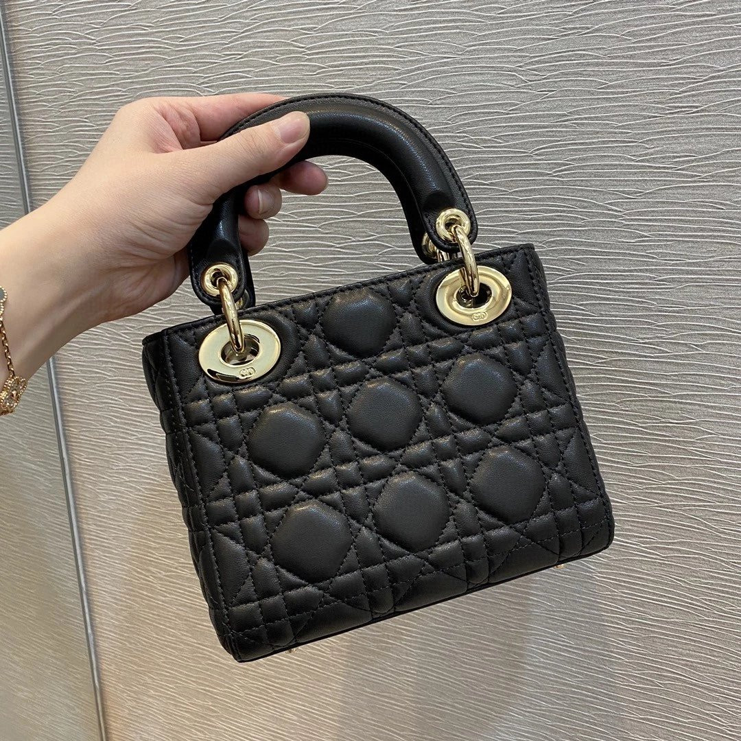 MINI LADY DIOR DIORAMOUR BAG 6.5 x 6 x 3 inches