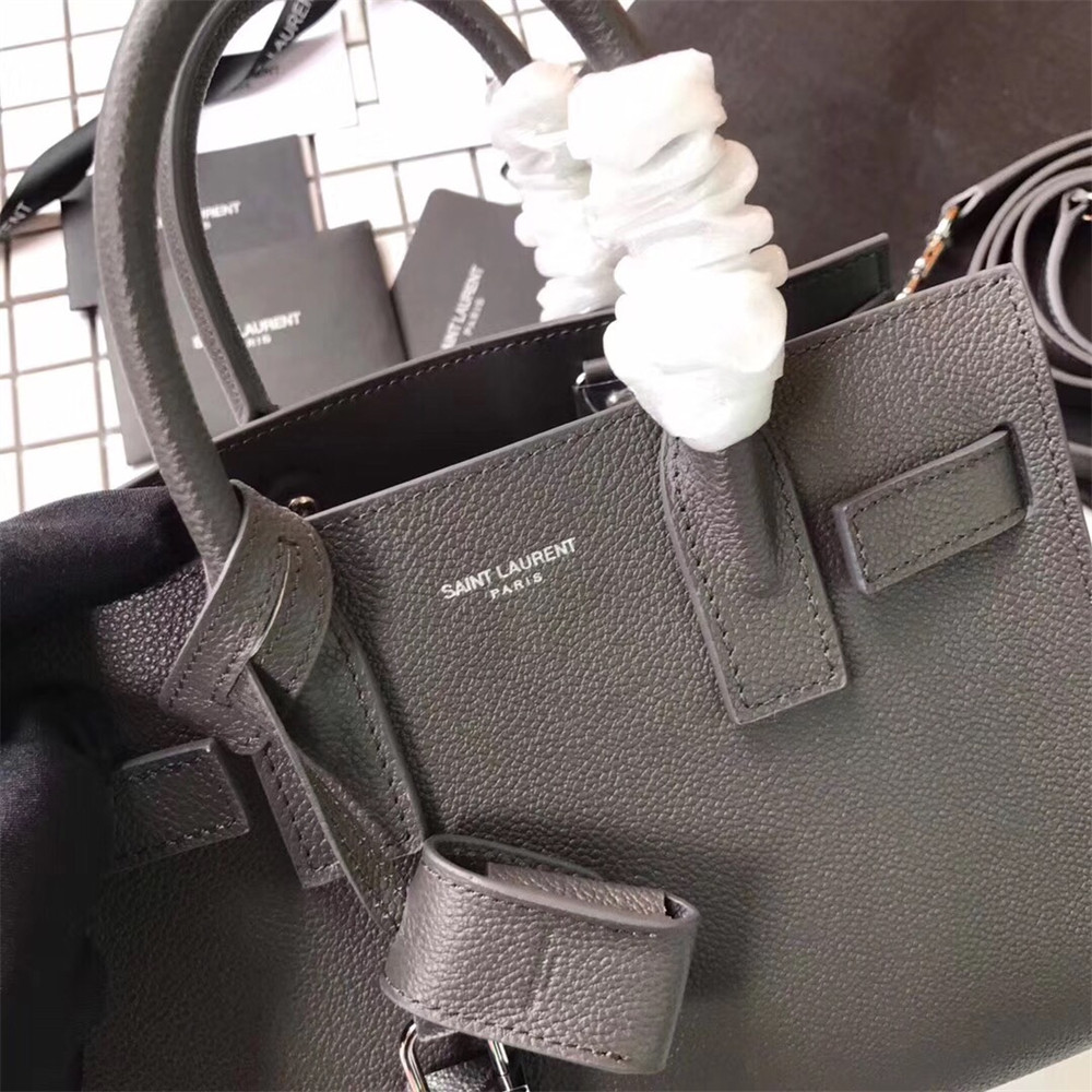 YSL SAC DE JOUR NANO IN GRAINED LEATHER GREY