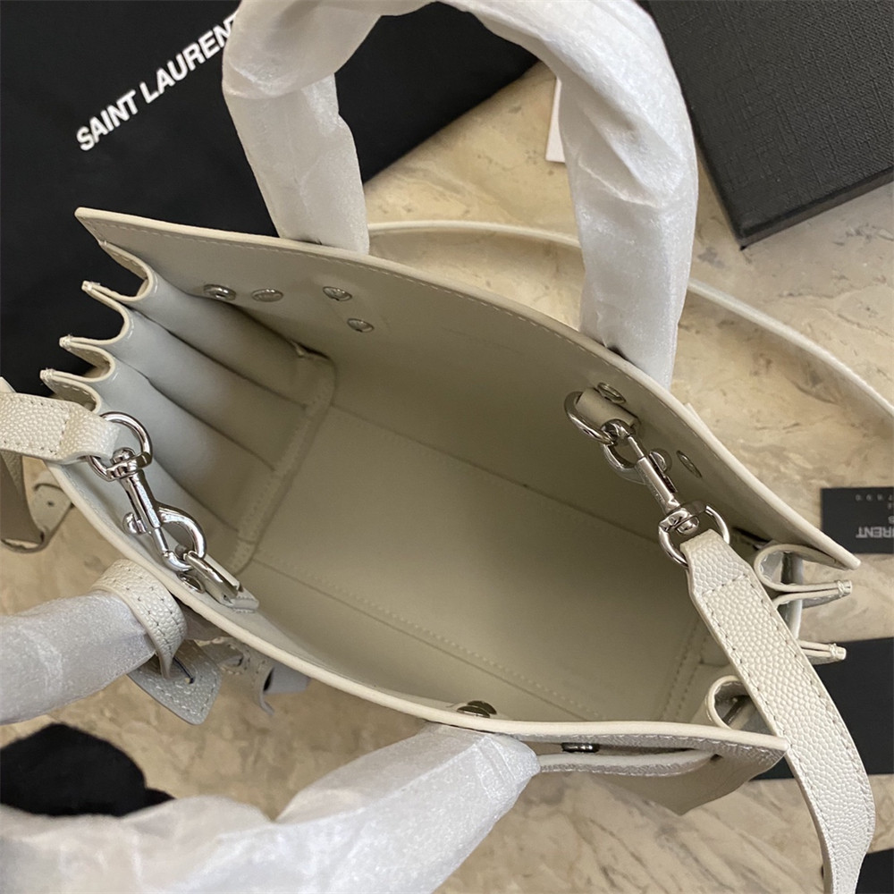 YSL SAC DE JOUR NANO IN GRAINED LEATHER WHITE