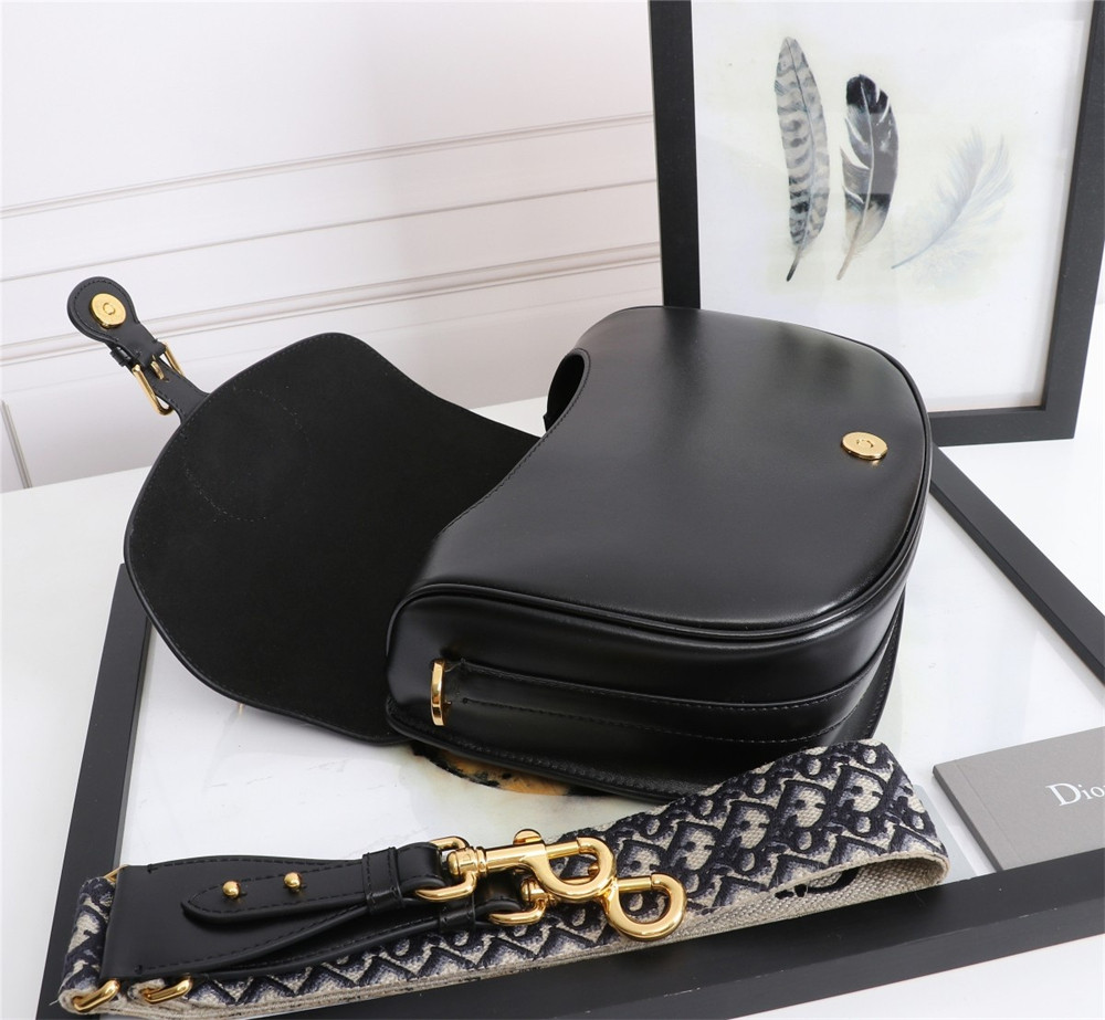 LARGE DIOR BOBBY BAG Black Box Calfskin