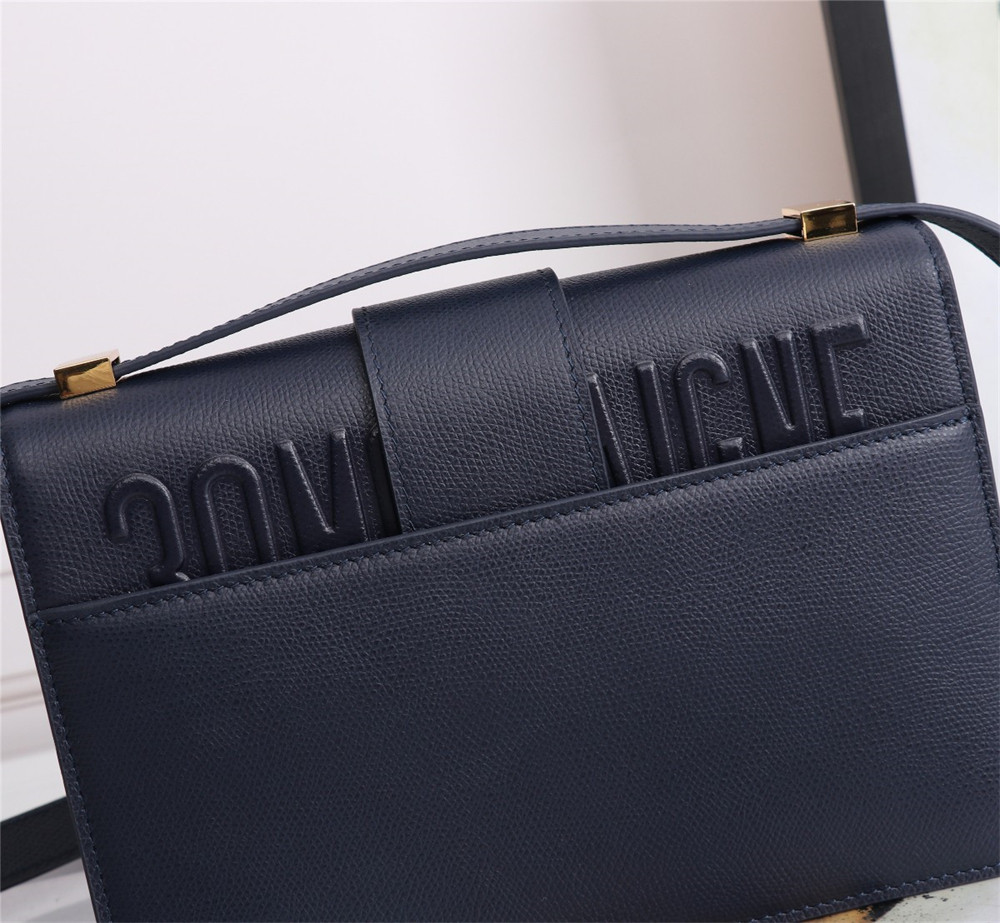 DIOR 30 MONTAIGNE CHAIN BAG Grained Navy