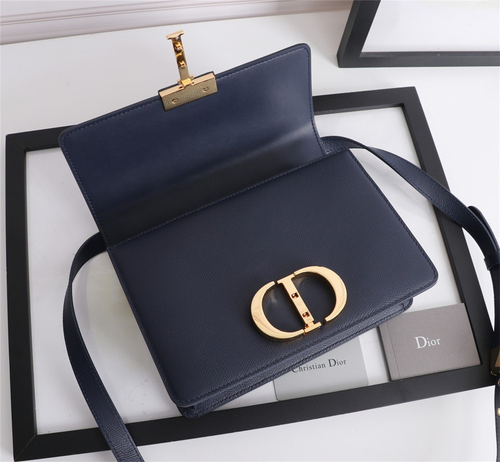 DIOR 30 MONTAIGNE CHAIN BAG Grained Navy
