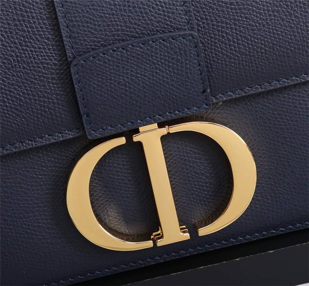 DIOR 30 MONTAIGNE CHAIN BAG Grained Navy