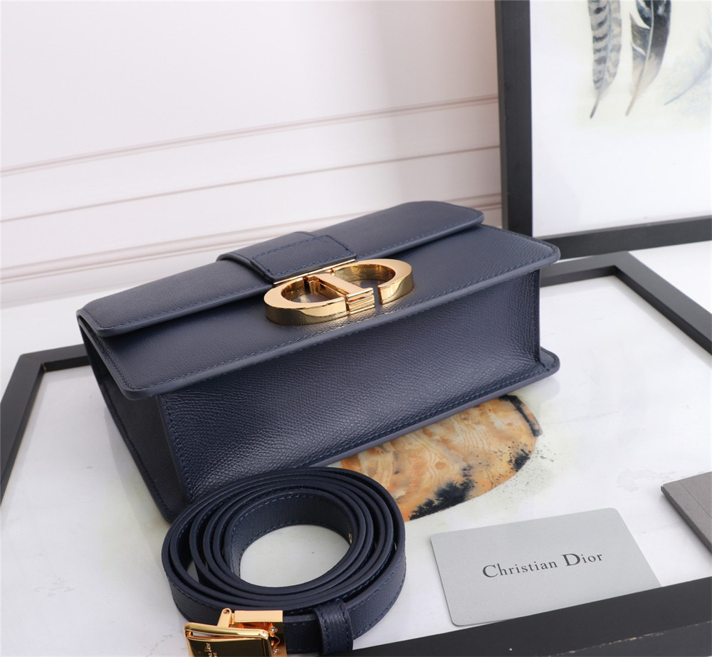 DIOR 30 MONTAIGNE CHAIN BAG Grained Navy