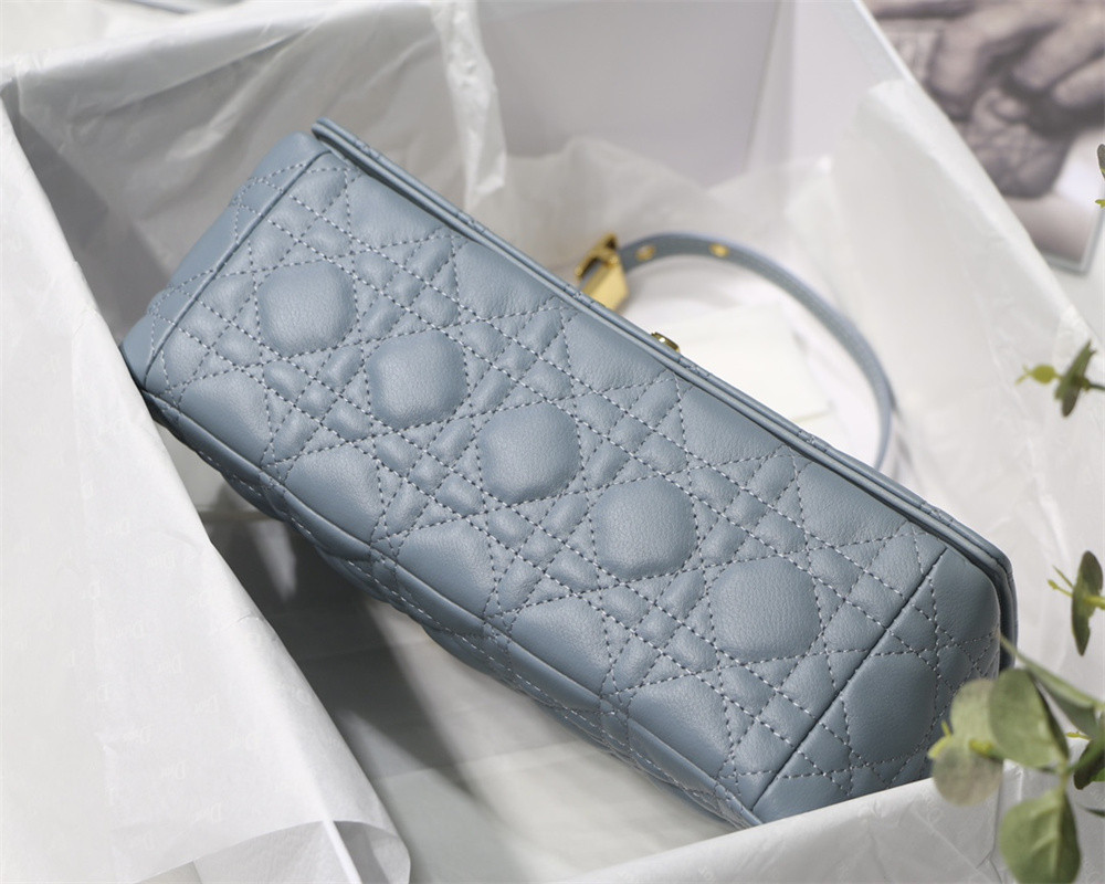 MEDIUM DIOR CARO BAG Cloud Blue Supple Cannage Calfskin 25.5 x 15.5 x 8 cm