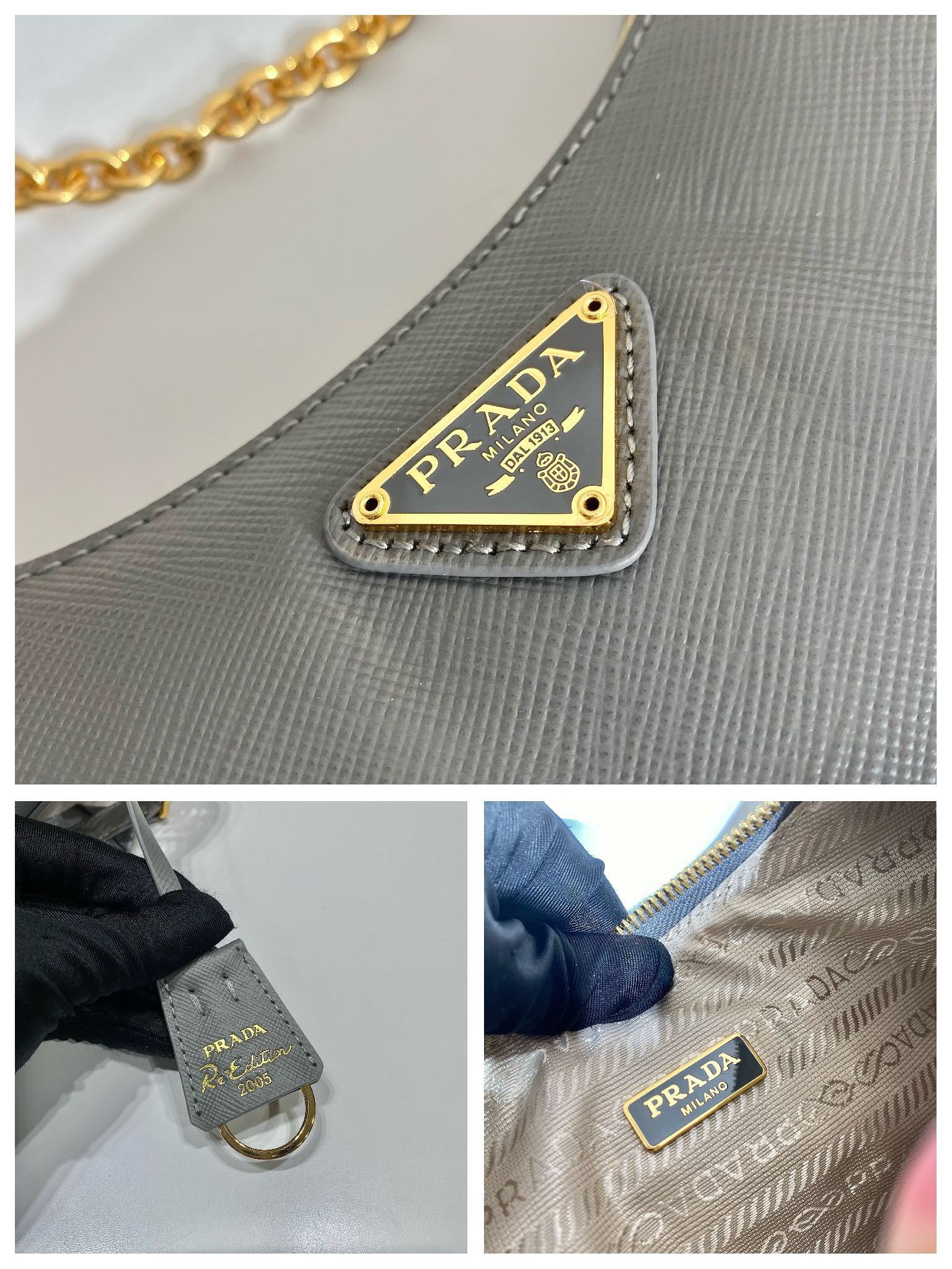 Prada Re-Edition 2005 Saffiano leather bag Grey