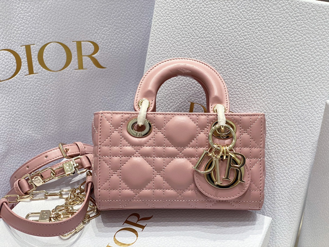 DIOR MINI LADY D-JOY BAG PINK 16 x 9 x 5 CM