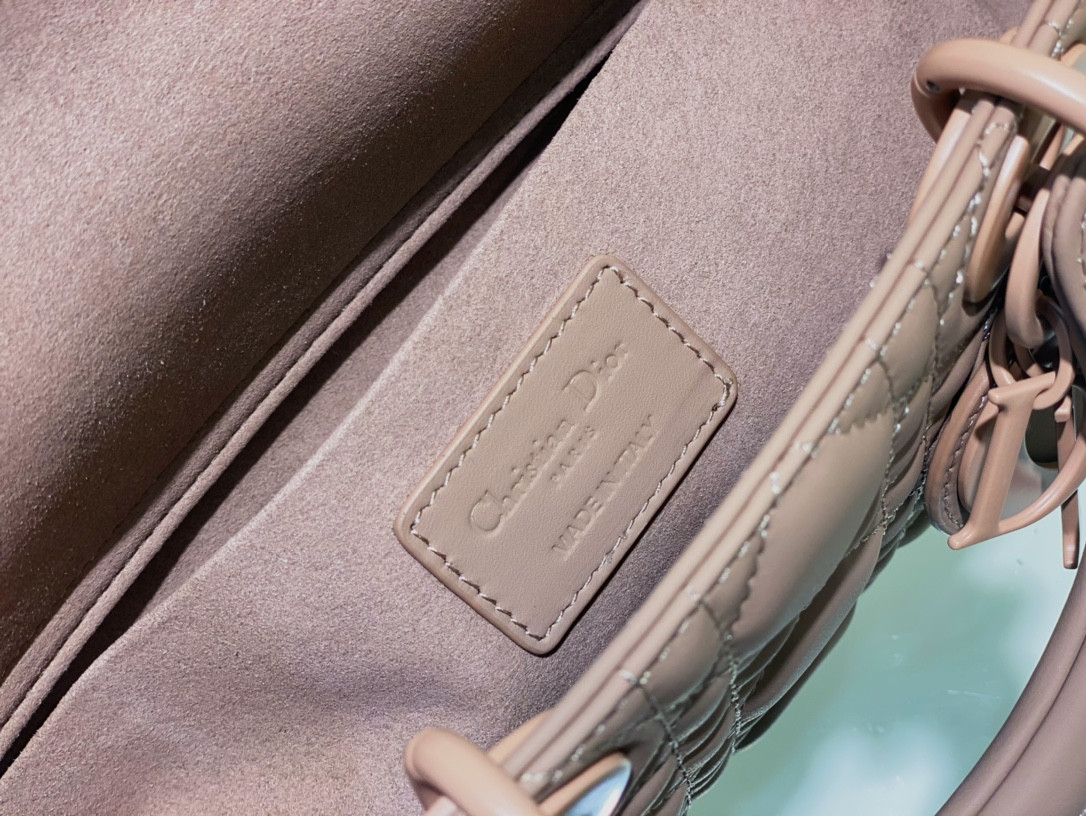 DIOR SMALL LADY D-JOY BAG Ultramatte Pink Cannage Calfskin