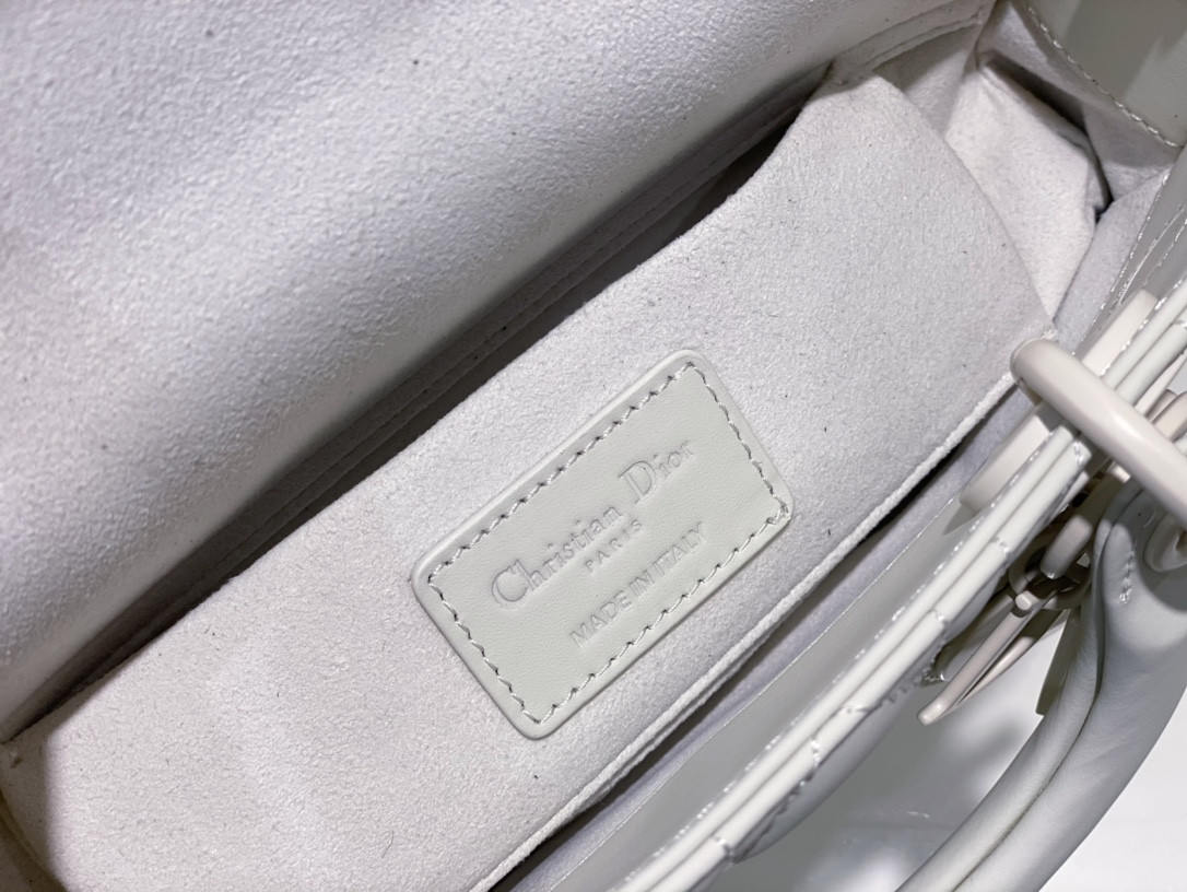 DIOR SMALL LADY D-JOY BAG Ultramatte White Cannage Calfskin