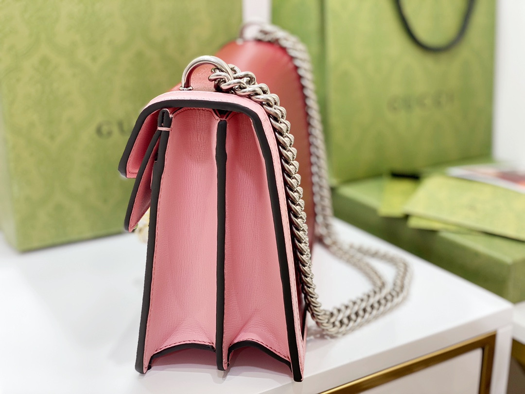 GUCCI DIONYSUS SMALL SHOULDER BAG PINK RED 11"Wx7"Hx3.5"D