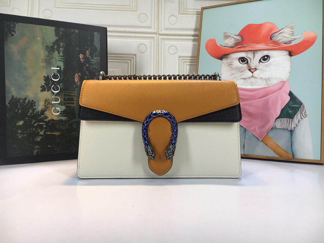 GUCCI DIONYSUS SMALL SHOULDER BAG WHITE 11"Wx7"Hx3.5"D