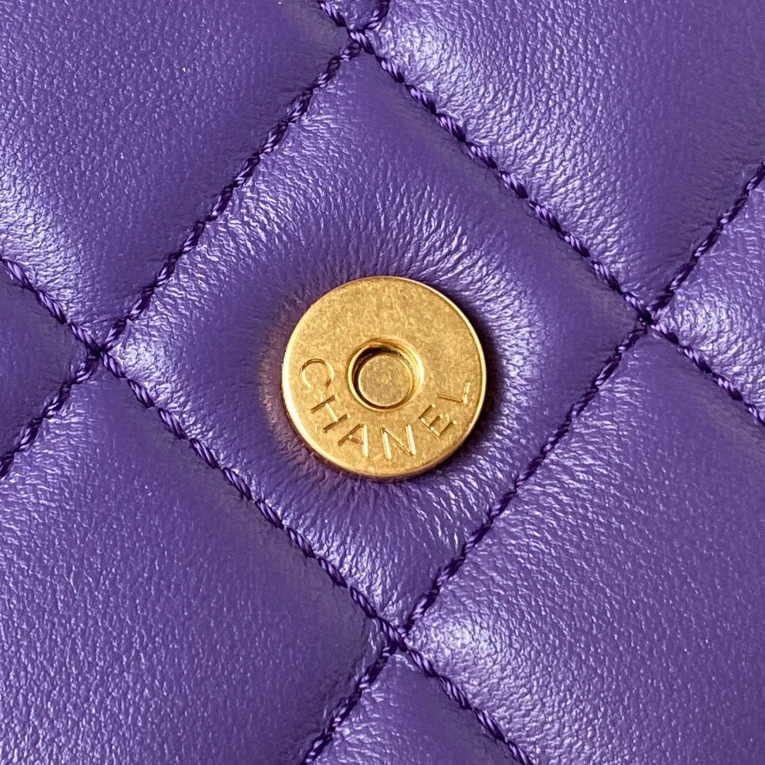 CHANEL BAGUETTE BAG PURPLE 17.5×20×5cm