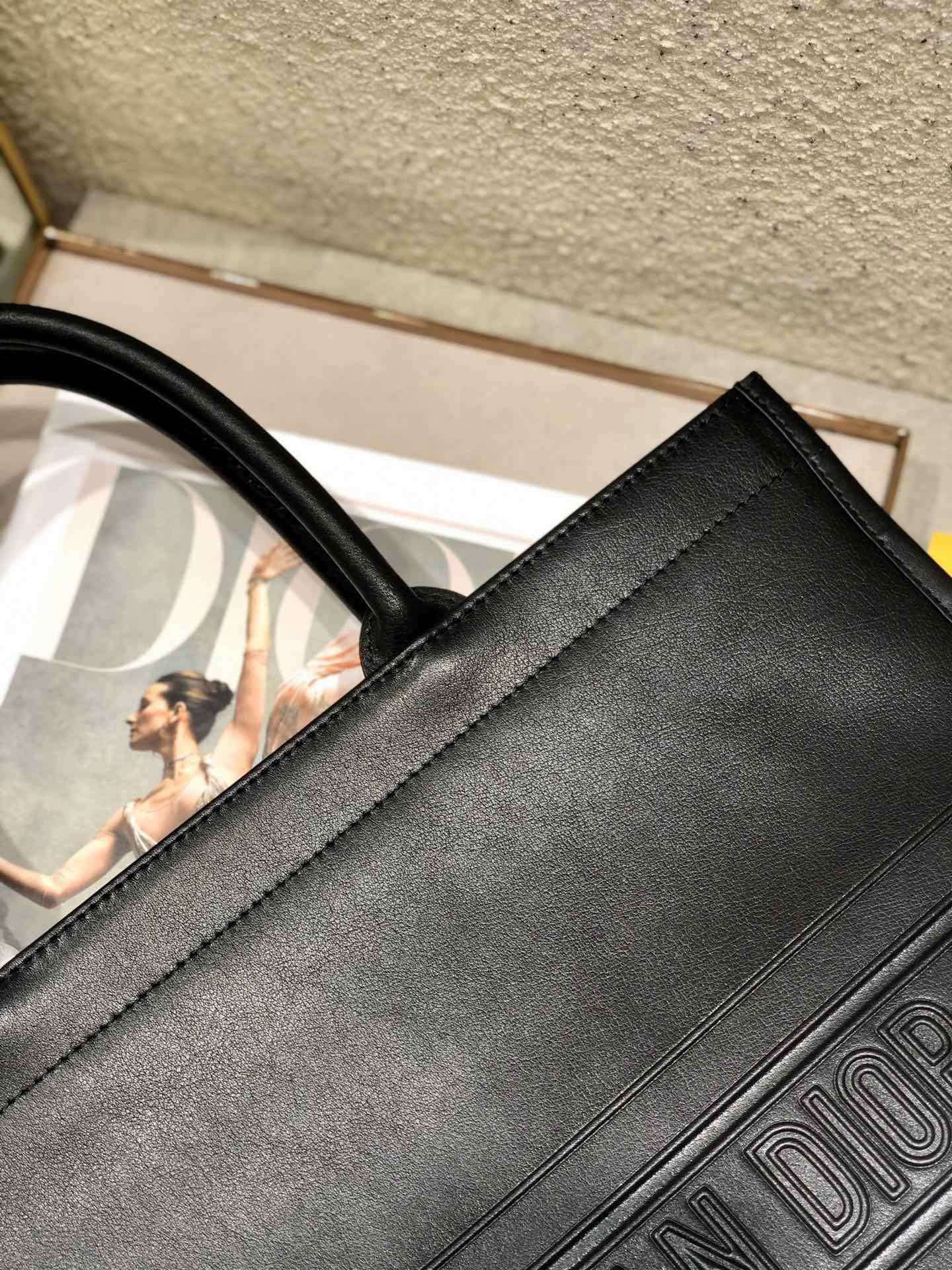 Large Dior Book Tote Black Dior Oblique Embossed Calfskin 16.5 x 14 x 7.5 inches