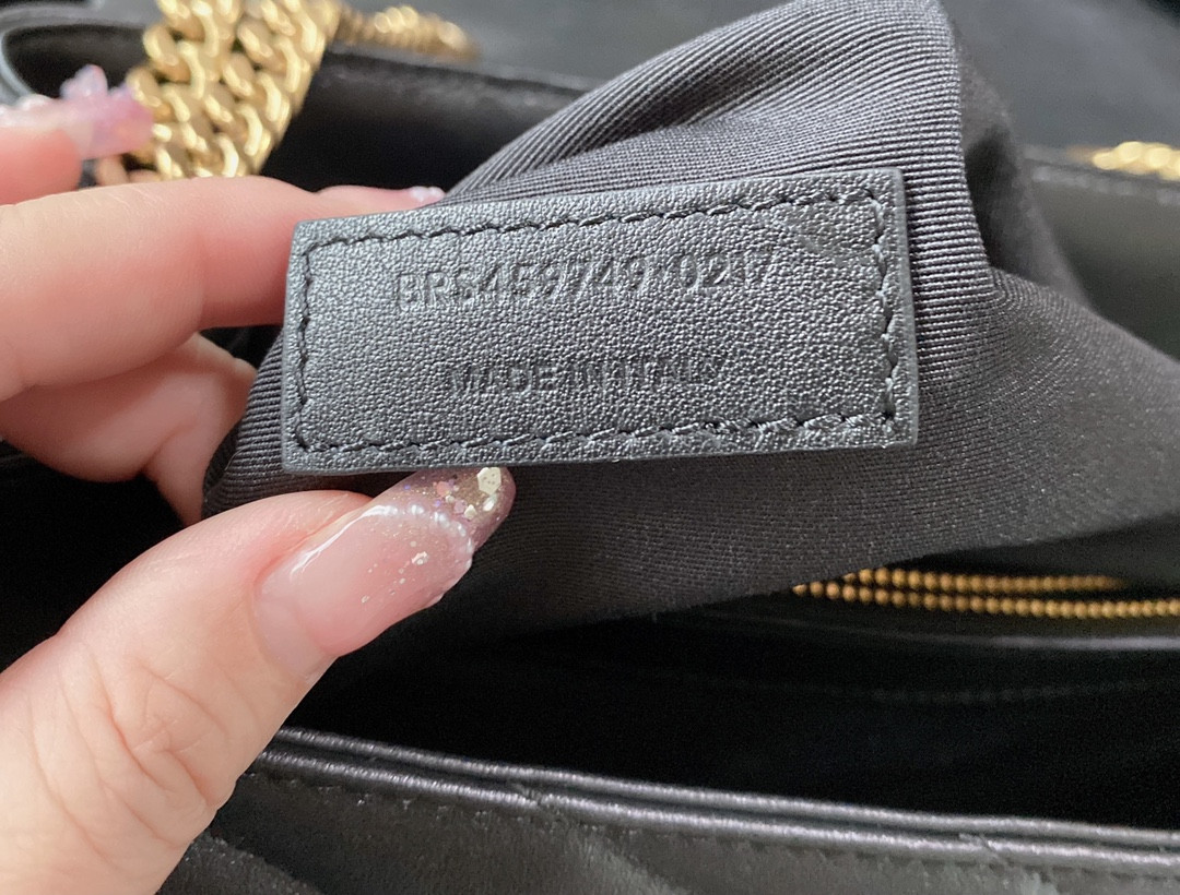 YSL LOULOU MEDIUM IN QUILTED LEATHER BLACK 12.5 X 8.6 X 3.5 INCHES