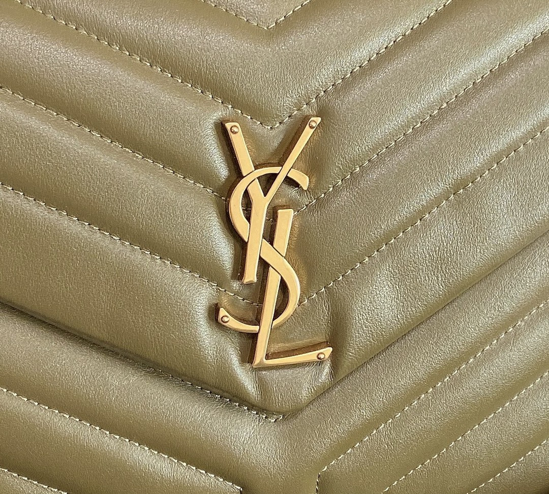 YSL LOULOU MEDIUM IN QUILTED LEATHER 12.5 X 8.6 X 3.5 INCHES