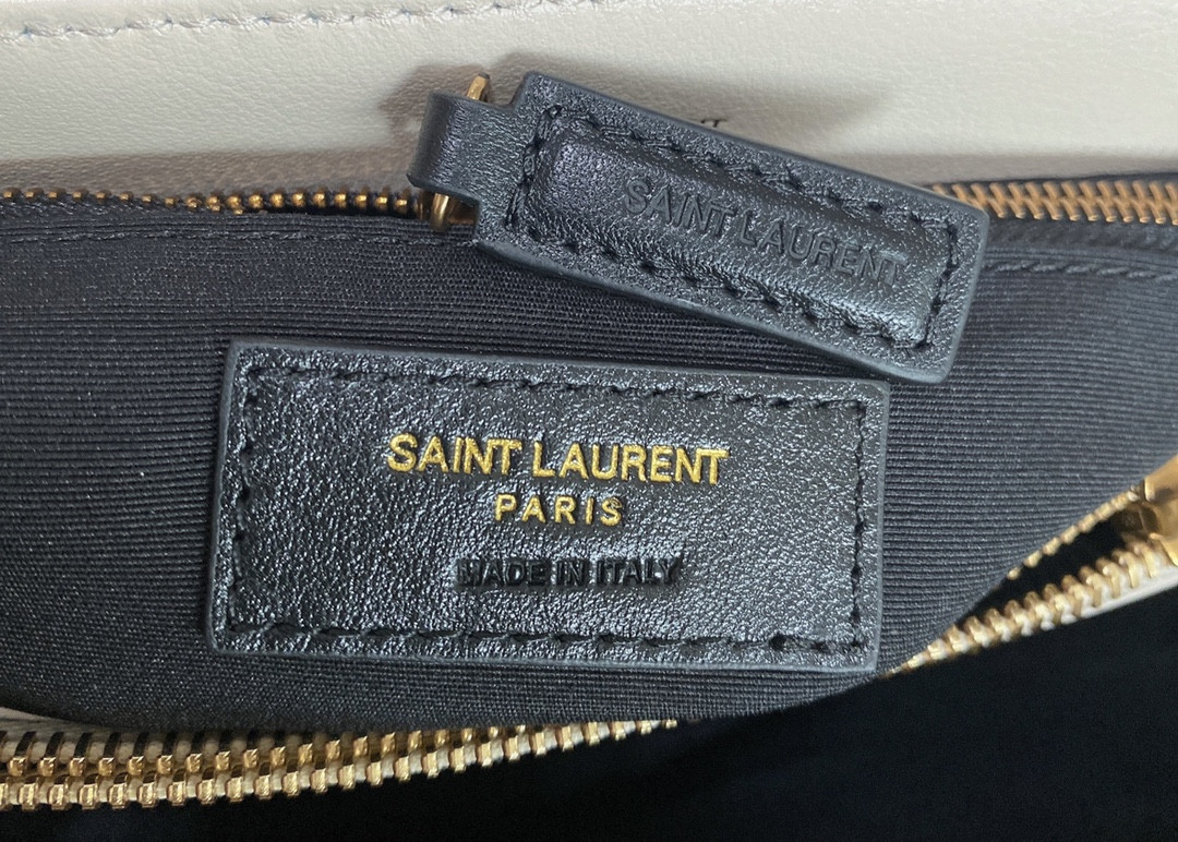 YSL LOULOU MEDIUM IN QUILTED LEATHER BLANC VINTAGE 12.5 X 8.6 X 3.5 INCHES