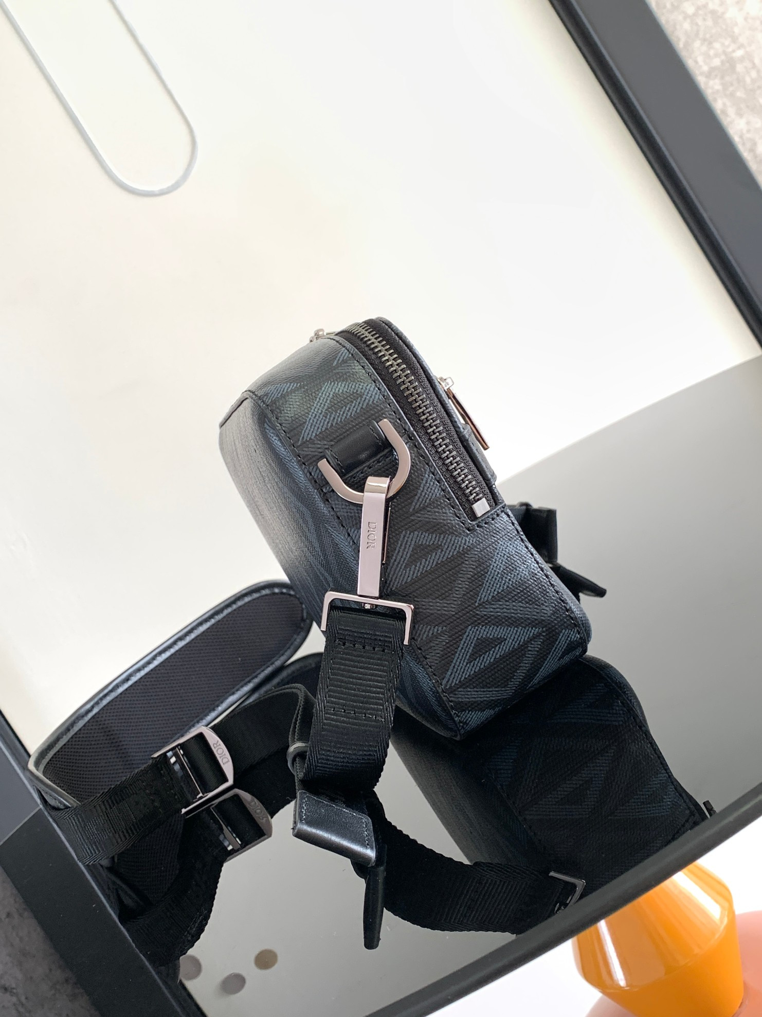 DIOR Safari Bag with Strap Navy 8.5 x 6 x 2.5 inches