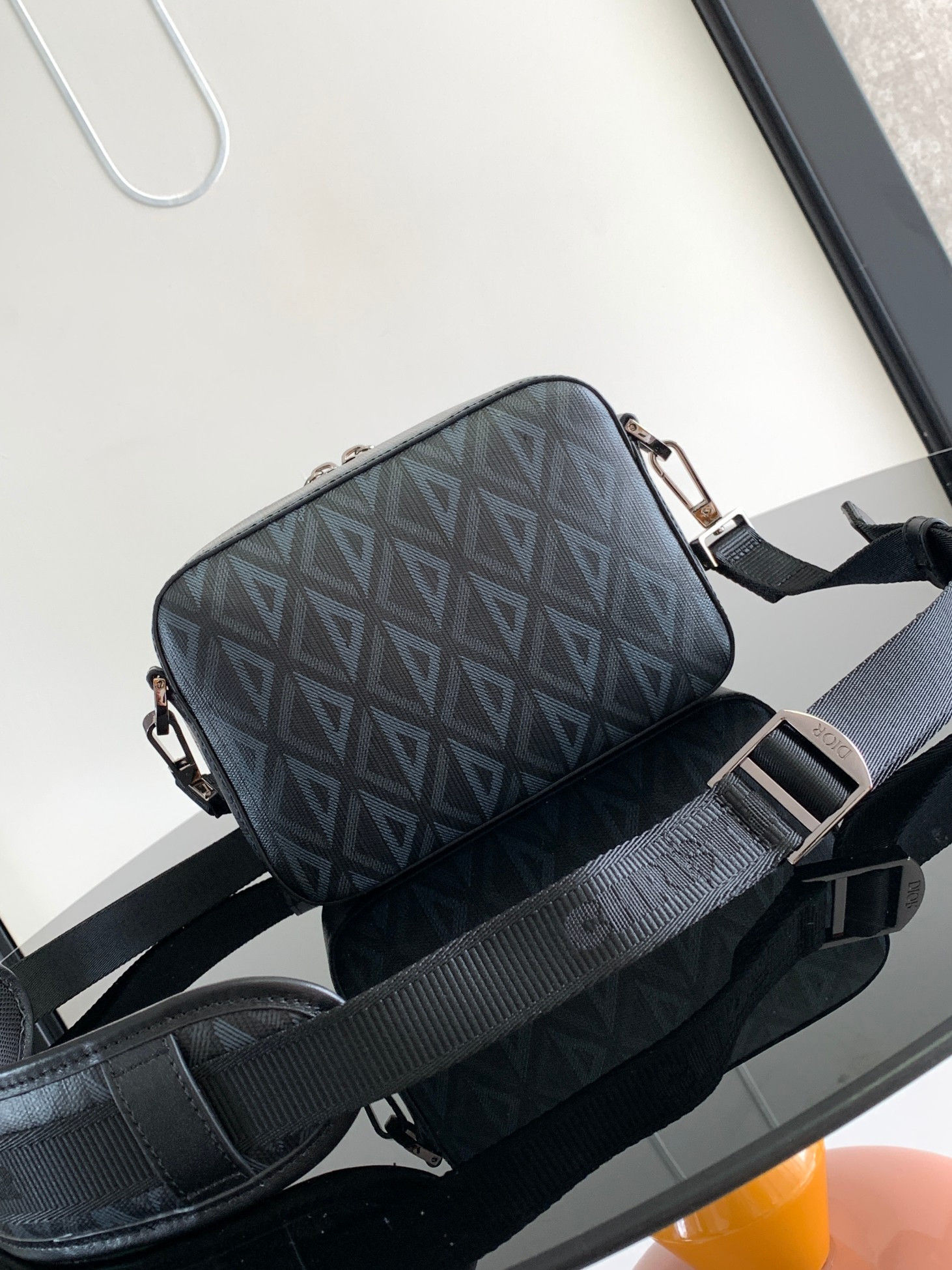 DIOR Safari Bag with Strap Navy 8.5 x 6 x 2.5 inches