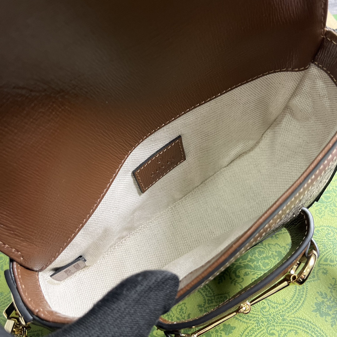 GUCCI HORSEBIT 1955 MINI SHOULDER BAG 7.7"W x 5-3.1"H x 2.4-1.2"D