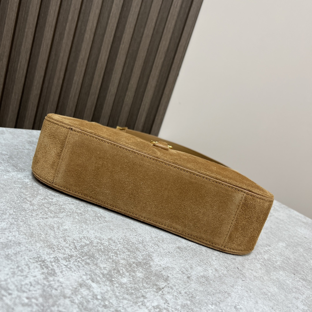 YSL LE 5 À 7 IN SUEDE BROWN 9 X 6.3 X 2.5 INCHES