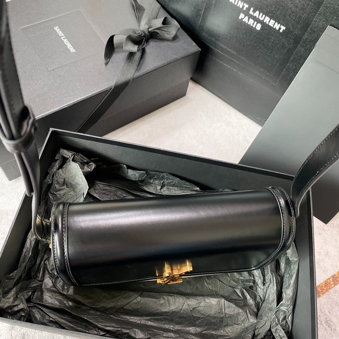 YSL SOLFERINO MEDIUM SATCHEL IN BOX SAINT LAURENT black white 9.1 X 6.3 X 2.4 INCHES