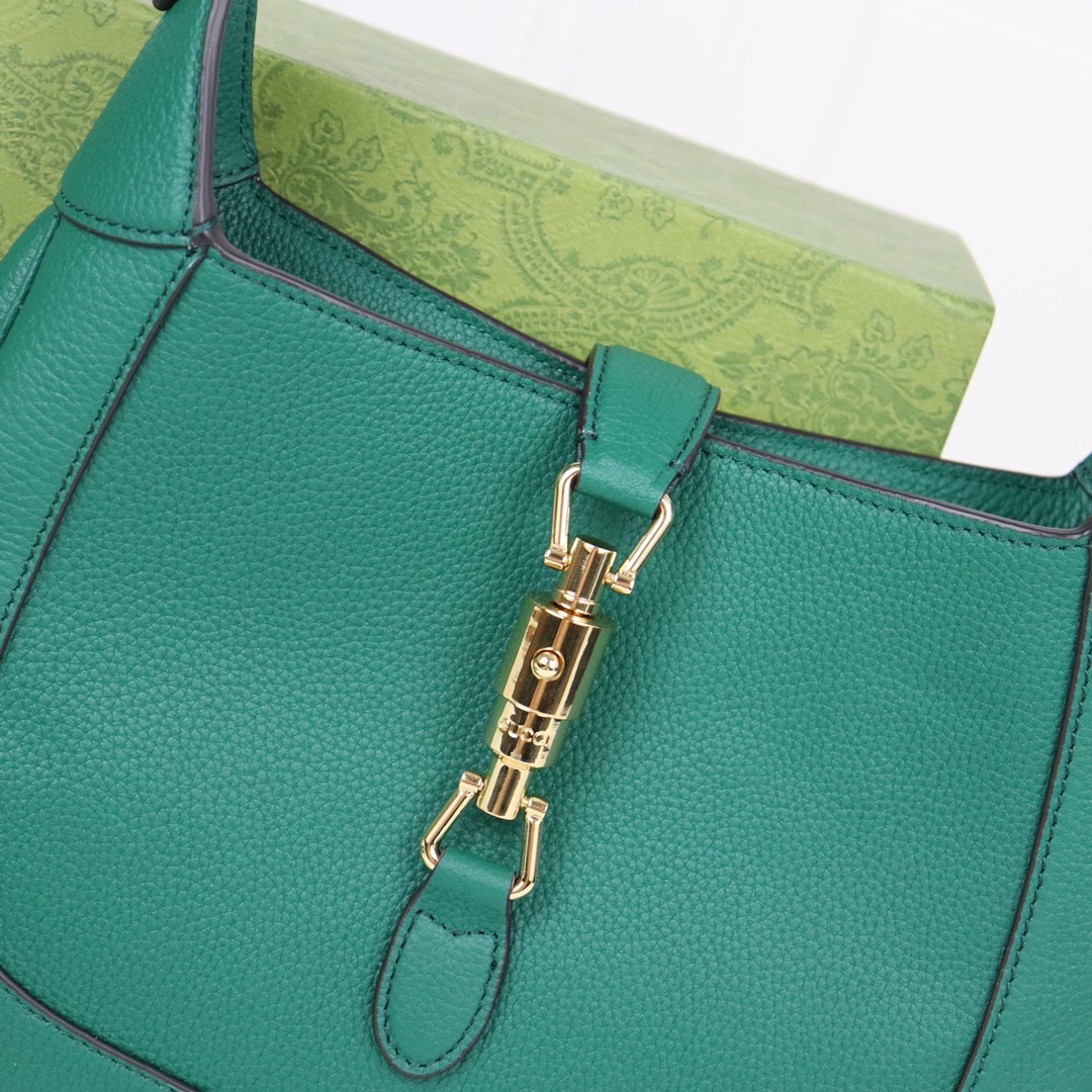 GUCCI JACKIE SMALL SHOULDER BAG Green 10.8"W x 7.5"H x 1.6"D