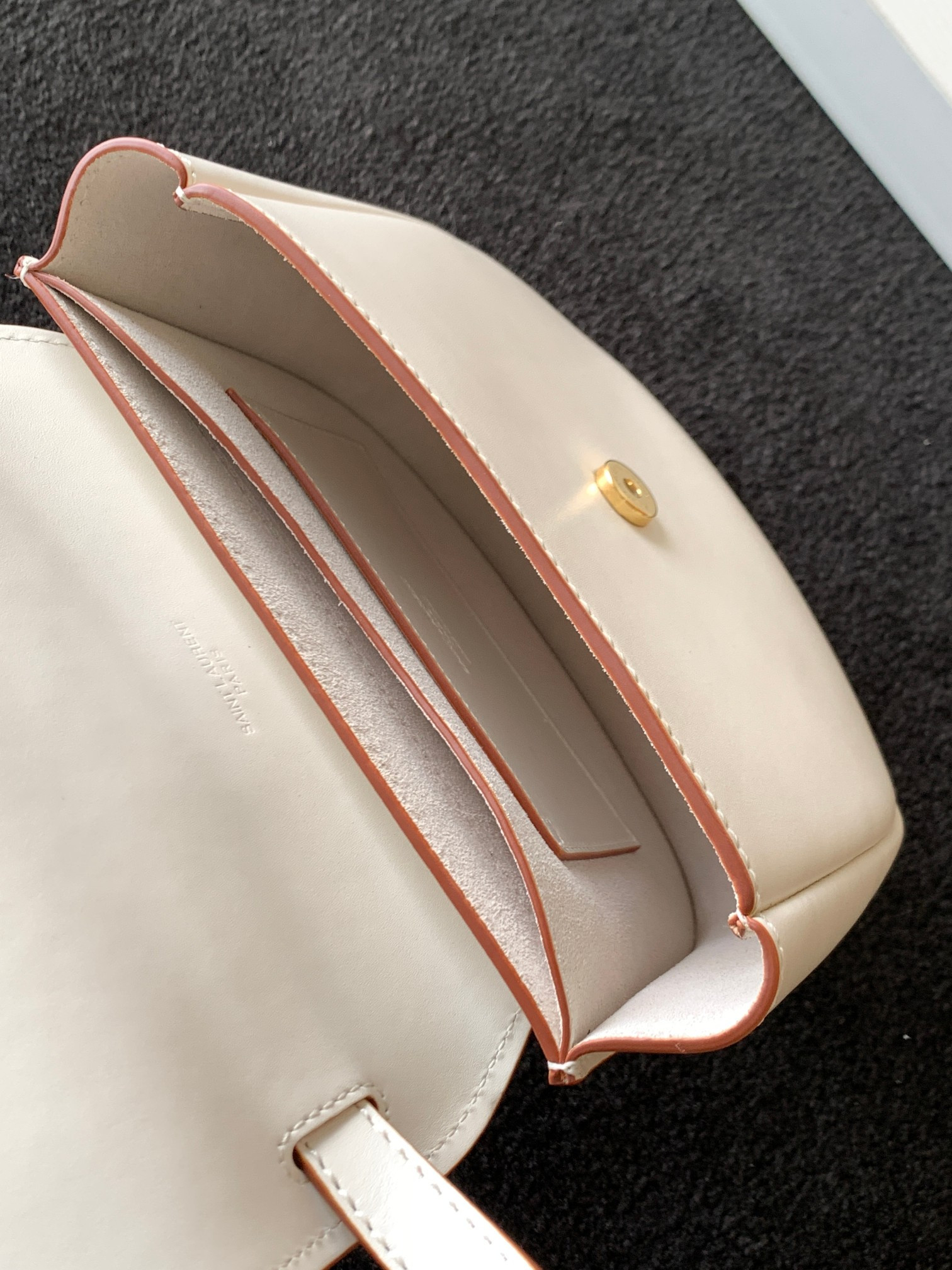 YSL KAIA SMALL SATCHEL IN SMOOTH LEATHER 7.2 X 6.1 X 2.1 INCHES