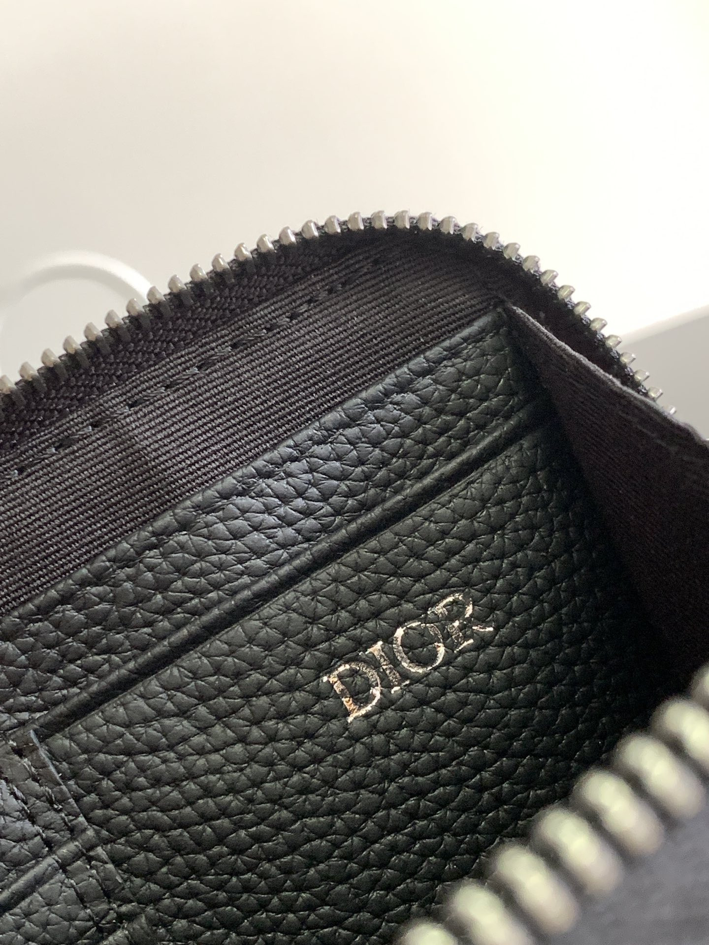 Dior Zipped Pouch with Strap Black Dior Gravity Leather 17 x 12.5 x 6 cm