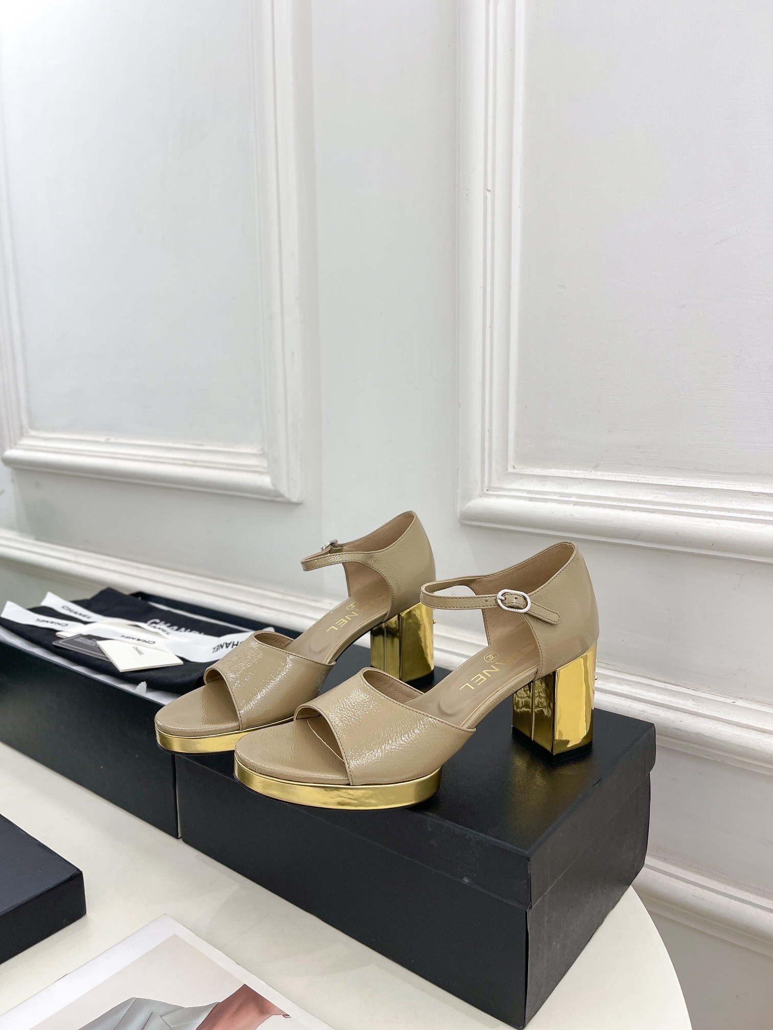 UA CHANEL HEELED SANDALS