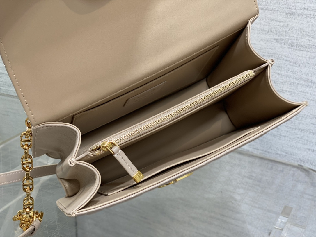 Dior Medium Dior Ange Bag Pink Latte Macrocannage Calfskin 26 x 17 x 9 cm