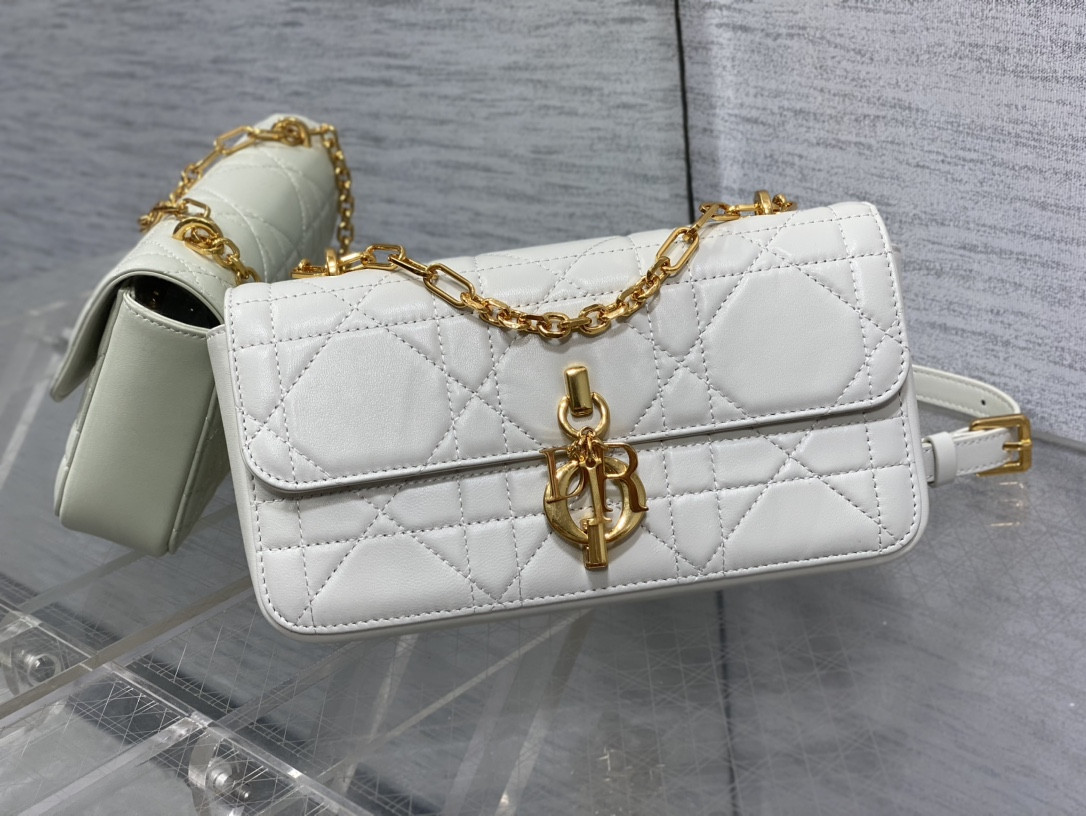 Dior Mini Dior Ange Bag Latte Macrocannage Calfskin 20 x 12 x 5 cm