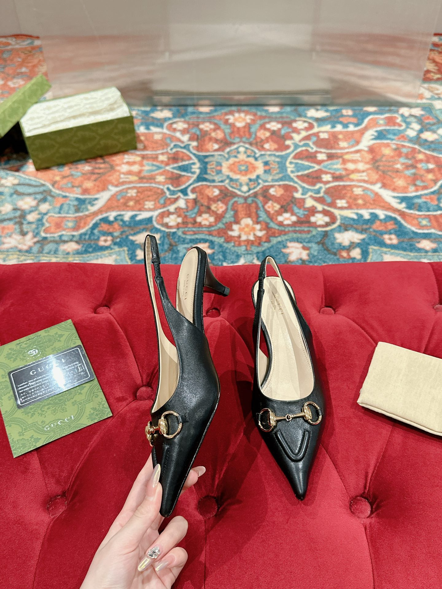 UA GUCCI HORSEBIT SLINGBACK PUMP LOW HEEL