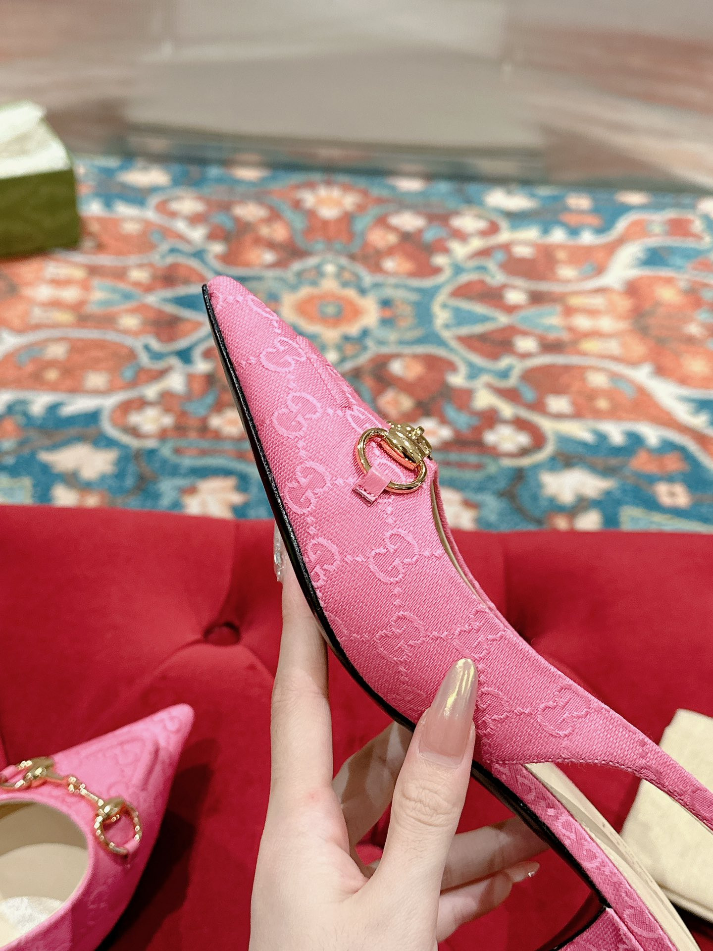 UA GUCCI HORSEBIT SLINGBACK PUMP LOW HEEL