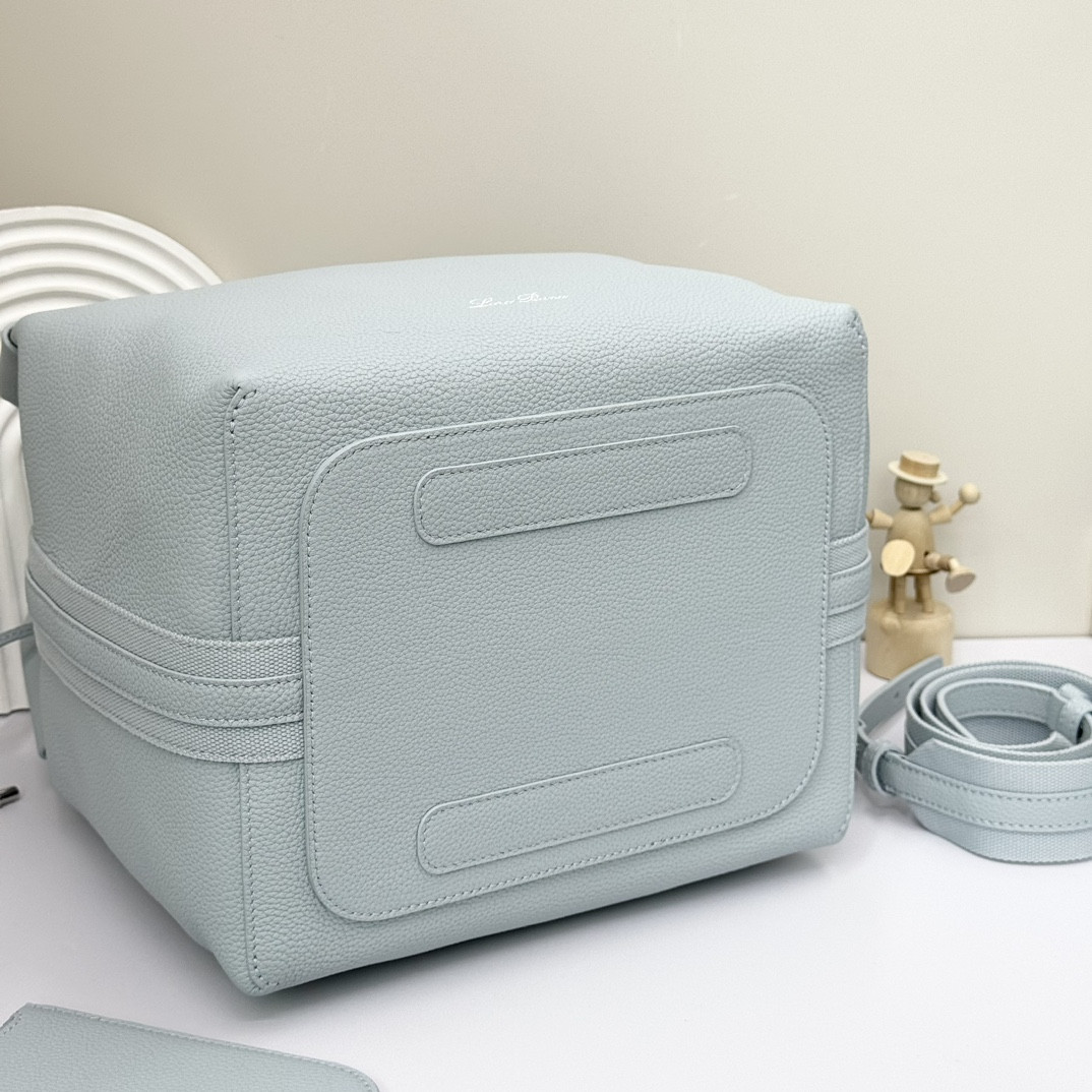 Loro Piana Large Bale Bag Grained Calfskin 24 x 20 x 27 cm