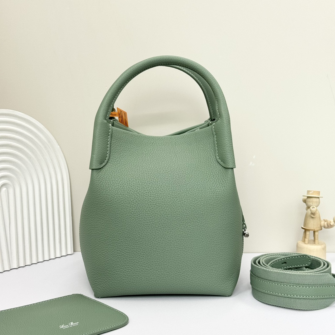 Loro Piana Small Bale Bag Grained Calfskin 17 x 17 x 21 cm