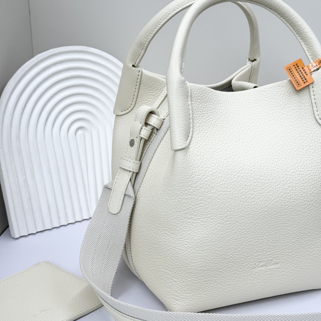 Loro Piana Small Bale Bag Grained Calfskin 17 x 17 x 21 cm